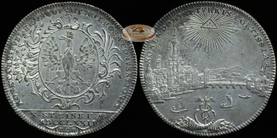 Германия (Франкфурт). 1 талер. 1772 (XF. Серебро)