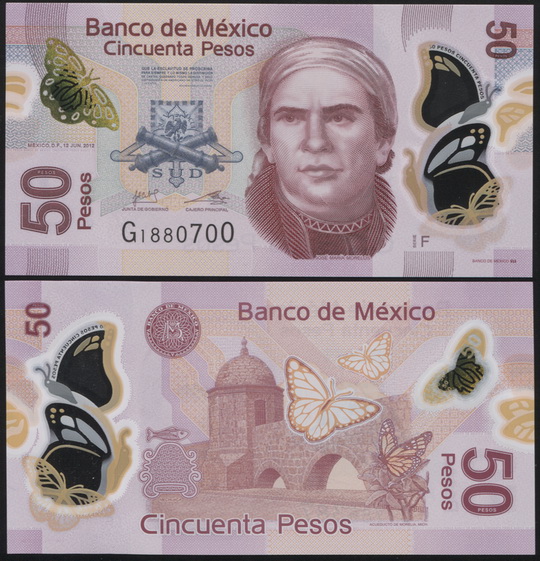 Мексика. 50 песо (Unc. Пластик) 2013