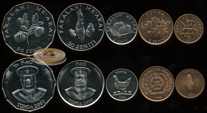 Тонга. Набор №4 (5 монет)1996-2002