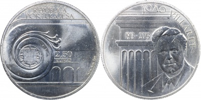 Португалия Монета 2.5 евро. 2013 (Unc) 100 лет со дня рождения Жуана Вилларета