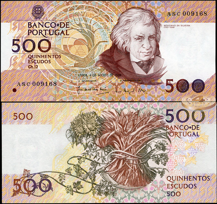 Португалия. 500 эскудо (Unc) 1988