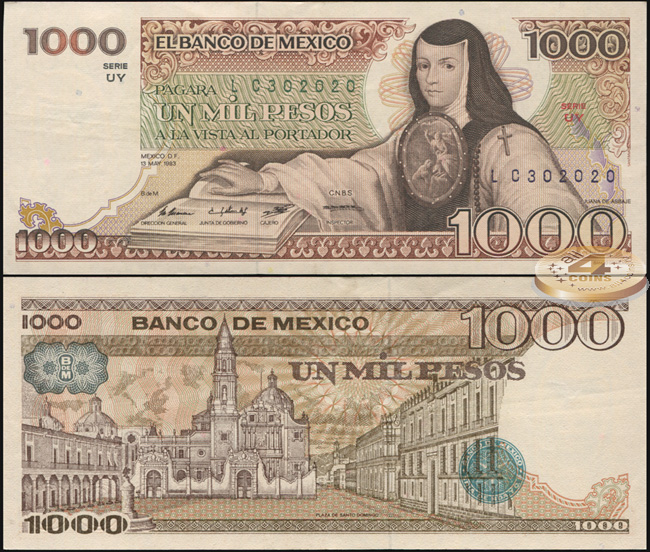 Мексика. 1000 песо (Unc) 1983
