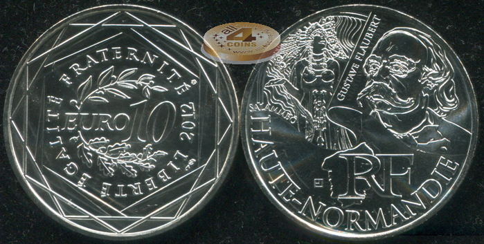 Франция. 10 евро. 2012 (Unc. Серебро)