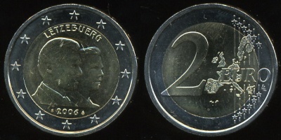 Люксембург. 2 евро. 2006 (Unc. Биметалл)