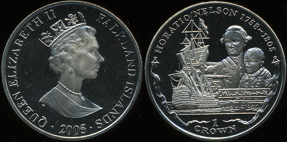 Фолклендские о-ва. 1 крона (Proof) 2005