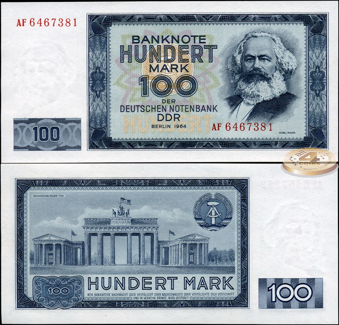 Германия (ГДР). 100 марок (Unc) 1964