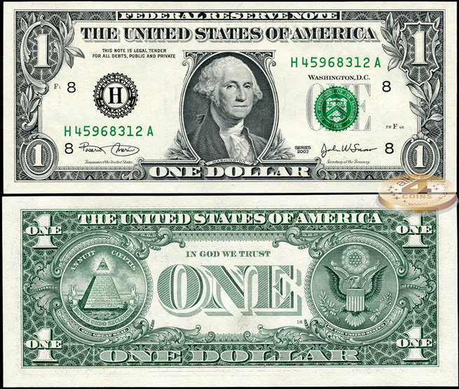 США. 1 доллар (Unc) 2003.H