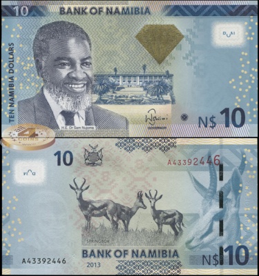 Намибия. 10 долларов (Unc) 2013
