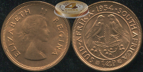 Южная Африка. 1/4 пенни. 1954 (Unc)