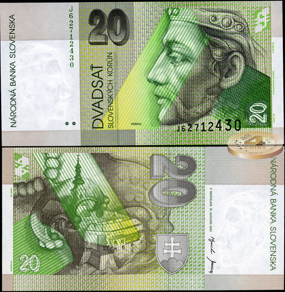 Словакия. 20 крон (Unc) 2001
