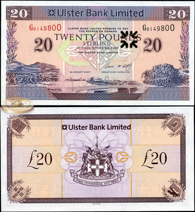 Ирландия (Ольстер). 20 фунтов (Unc) 2007