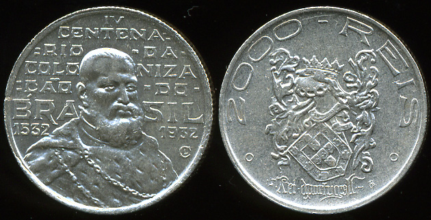 Бразилия. 2000 рейс. 1932 (Серебро)