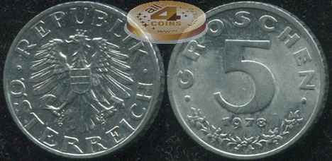 Австрия. 5 грошенов. 1978 (Unc)
