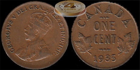 Канада. 1 цент. 1935 (XF+)
