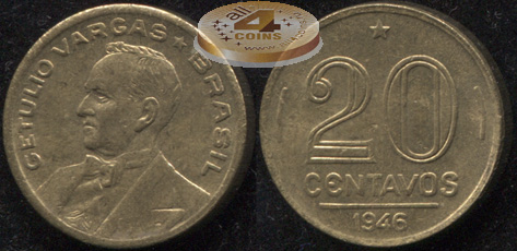 Бразилия. 20 центаво. 1946 (aUnc)