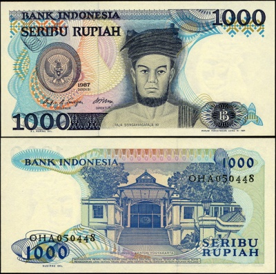 Индонезия. 1000 рупий (Unc) 1987