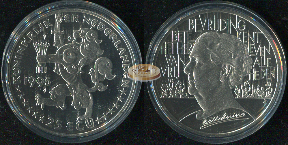 Нидерланды. 25 экю. 1995 (Proof. Серебро)