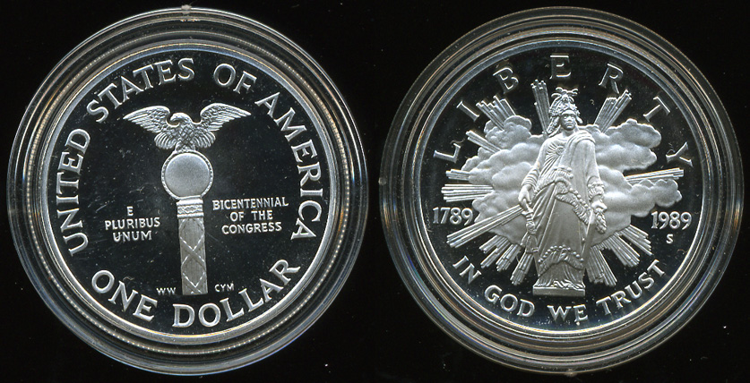 США. 1 доллар. 1989.S (Proof. Серебро)