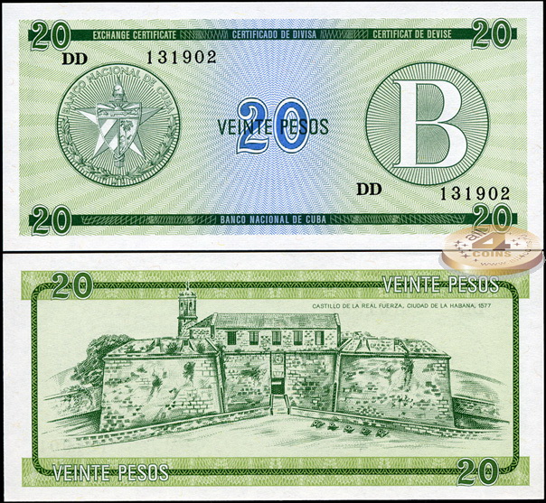 Куба. 20 песо (Unc) 1985