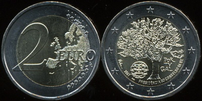 Португалия. 2 евро. 2007 (Unc. Биметалл )