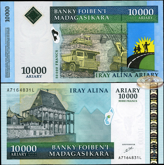 Мадагаскар. 10000 ариари (Unc) 2003