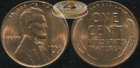 США. 1 цент. 1953.D (Unc)