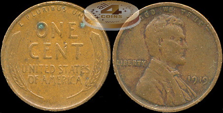 США. 1 цент. 1919 (XF)
