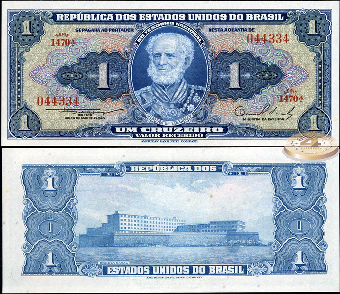 Бразилия. 1 крузейро (Unc) 1954