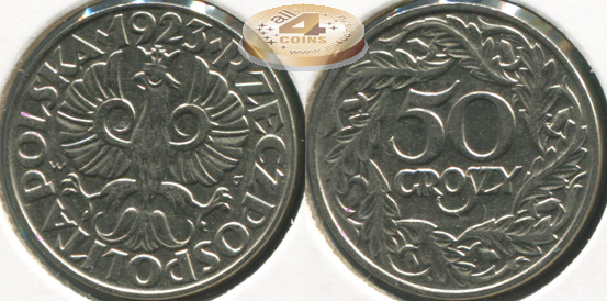 Польша. 50 грошей. 1923 (aUnc)