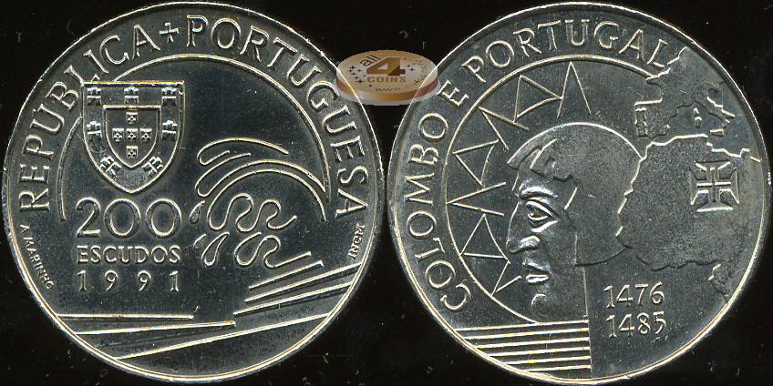 Португалия. 200 эскудо. 1991 (Unc)