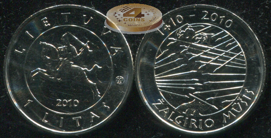 Литва. 1 лит. 2010 (Unc)