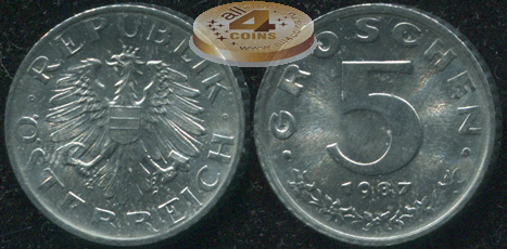 Австрия. 5 грошенов. 1987 (Unc)