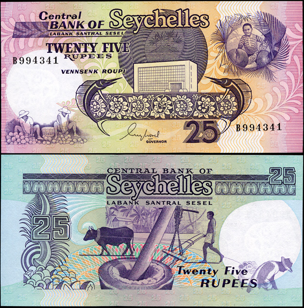 Сейшельские острова. 25 рупий (Unc) 1989