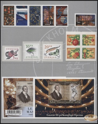 Швеция. Годовой набор-буклет (45 шт., MNH OG) 2012