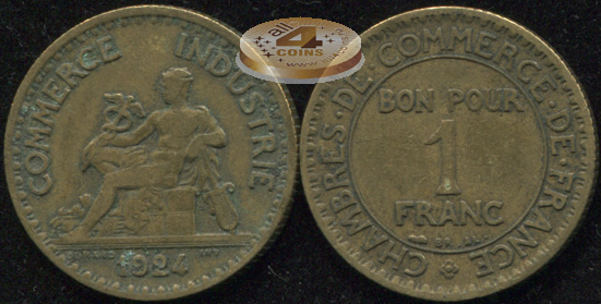 Франция. 1 франк. 1924 (aVF)