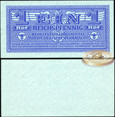 Германия (3й рейх. Вермахт). 1 райхспфенниг (Unc) 1942