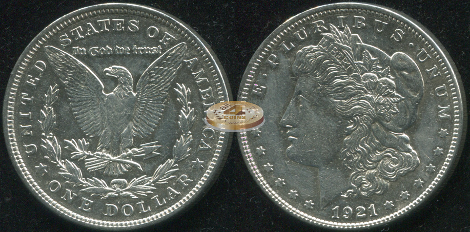США. 1 доллар. 1921 (XF/XF+. Серебро)