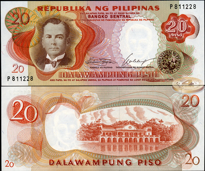 Филиппины. 20 писо (Unc) 1969