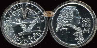 Швеция. 20 экю. 1995 (Proof. Серебро)