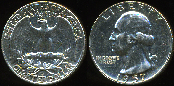 США. Квотер (25 центов) 1957 (Серебро)