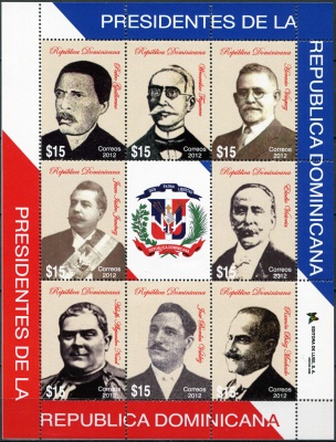 Доминиканская республика. 2012. Президенты Доминиканской республики (Малый лист. MNH OG)