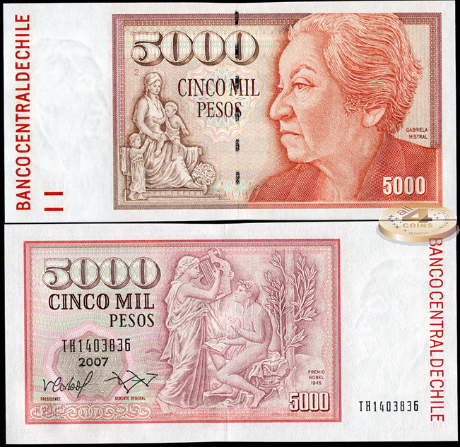 Чили. 5000 песо (Unc) 2007