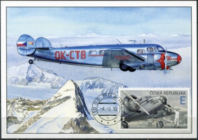 Чехия. 2019. Самолёт  Electra 10A (Картмаксимум. Мint)