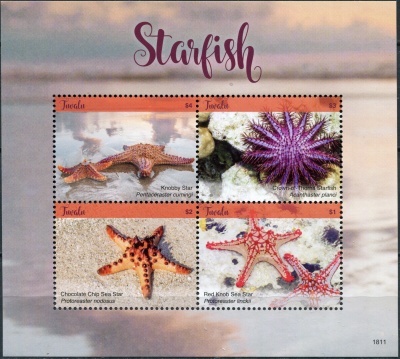 Тувалу. 2018. Морские звёзды (Малый лист. MNH OG)