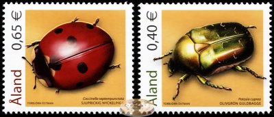 Аландские острова. 2006. Бронзовка и Семиточечная Божья Коровка (Серия. MNH OG)