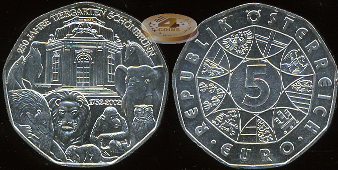 Австрия. 5 евро. 2002 (Unc. Серебро)