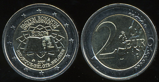Бельгия. 2 евро. 2007 (Unc. Биметалл)