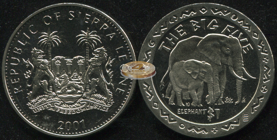 Сьерра Леоне. 1 доллар. 2001 (Unc)