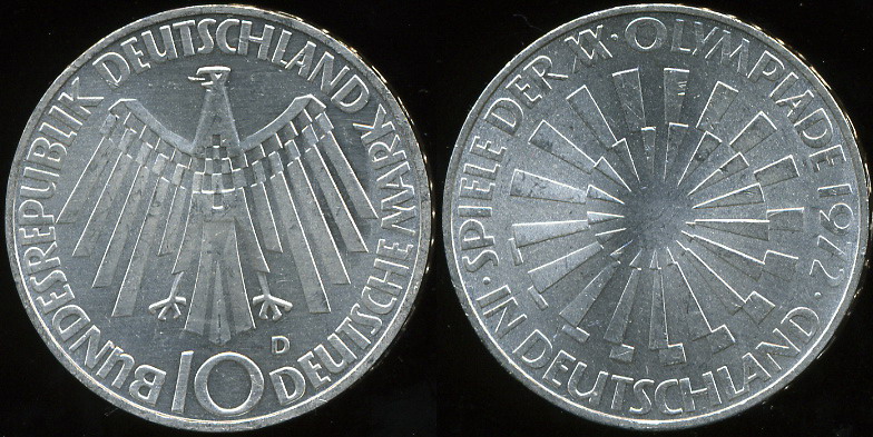 Германия (ФРГ). 10 марок. (Серебро)
