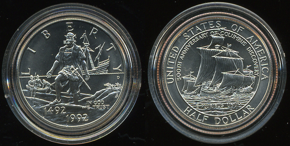 США. 1/2 доллара. 1992D. Unc